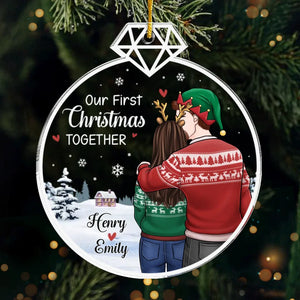 Premier Noël, souvenirs éternels - Ornement personnalisé pour couple - Forme personnalisée en acrylique - Cadeau de Noël pour mari et femme, anniversaire, premier Noël
