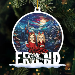Les meilleurs souvenirs de Noël pour les meilleures amies - Décoration personnalisée en acrylique - Cadeau de Noël pour les meilleures amies, les meilleures amies et les sœurs
