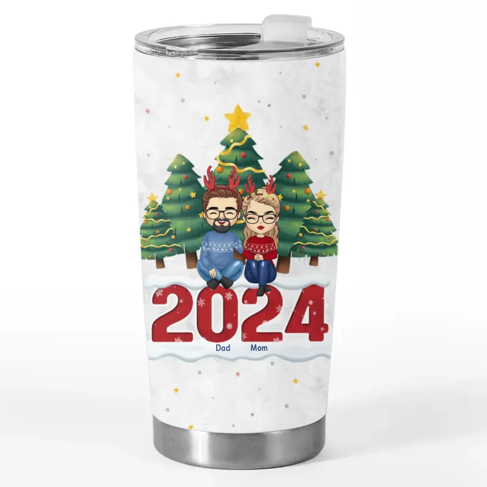 May We Forever Remember This First Christmas Together - Family Personalized Custom Tumbler - Christmas Gift For Family Members