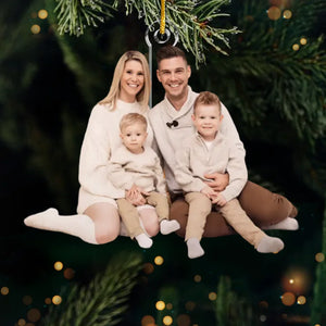 Photo personnalisée de Noël : un cadeau réconfortant pour toute la famille ! Décoration personnalisée en acrylique ! Cadeau de Noël pour toute la famille.