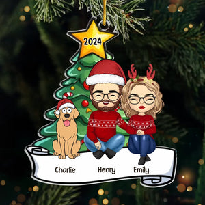Noël est plus joyeux avec les pattes sous le sapin ! Décoration personnalisée pour chien et chat ! En acrylique, forme personnalisée ! Cadeau de Noël pour mari et femme, anniversaire, propriétaires d'animaux et amoureux des animaux.