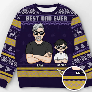 La joie de Noël se partage en famille - Sweat-shirt personnalisé pour toute la famille - Pull unisexe en laine - Cadeau de Noël pour les membres de la famille