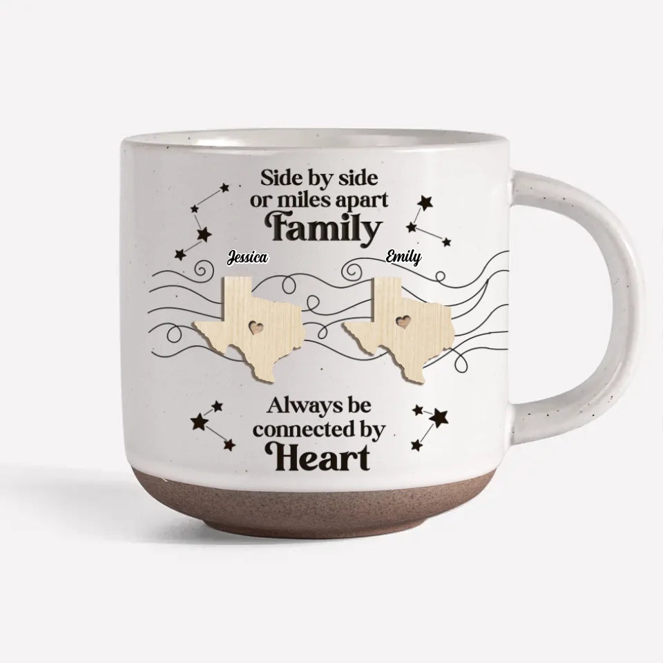 Family Is Not Defined By Distance, But By Love - Family Personalized Custom Printed Pottery Mug - Christmas Gift For Family Members