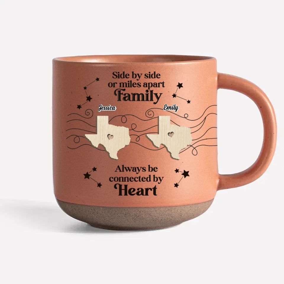 Family Is Not Defined By Distance, But By Love - Family Personalized Custom Printed Pottery Mug - Christmas Gift For Family Members