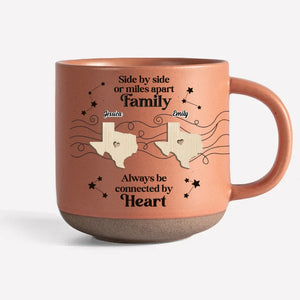 Family Is Not Defined By Distance, But By Love - Family Personalized Custom Printed Pottery Mug - Christmas Gift For Family Members