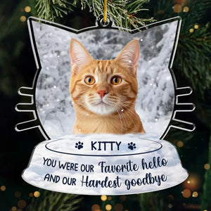 Photo personnalisée « Tu étais mon préféré » - Ornement commémoratif personnalisé - Forme personnalisée en acrylique - Cadeau de condoléances, cadeau de Noël pour les propriétaires d'animaux de compagnie et les amoureux des animaux
