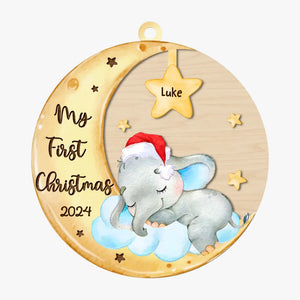 Votre premier Noël est notre cadeau le plus précieux - Ornement personnalisé familial - Forme personnalisée en bois - Cadeau de Noël pour bébé, enfant, nouveau-né, premier Noël