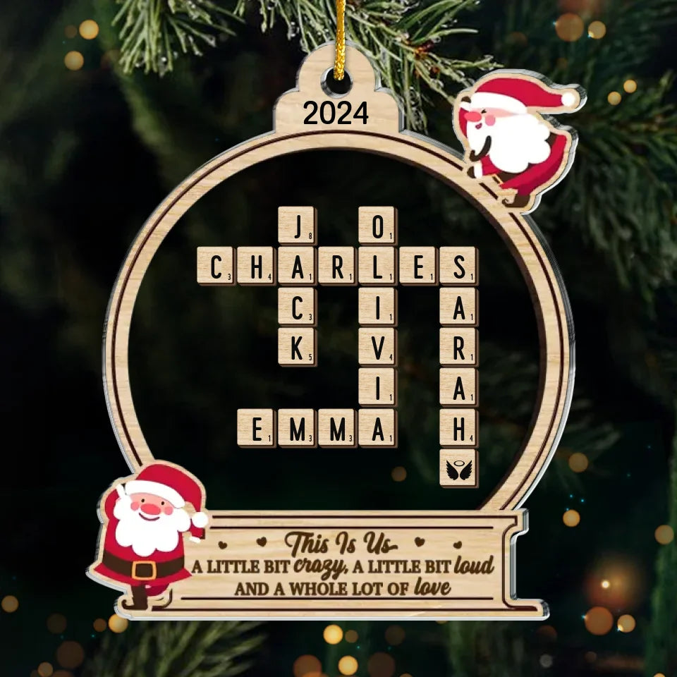 This Is Us, A Whole Lot Of Love - Family Personalized Custom Ornament - Acrylic Custom Shaped - Christmas Gift For Family Members