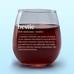 Wine Brings Us Together In The Best Way - Bestie Personalized Custom Wine Glass - Gift For Best Friends, BFF, Sisters