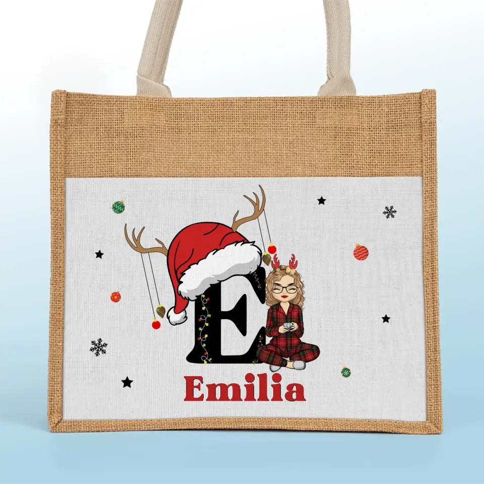 All I Want For Christmas Is To Be With My Family - Family Personalized Custom Tote Gift Bags, Jute Tote Bags, Beach Bags - Christmas Gift For Family Members
