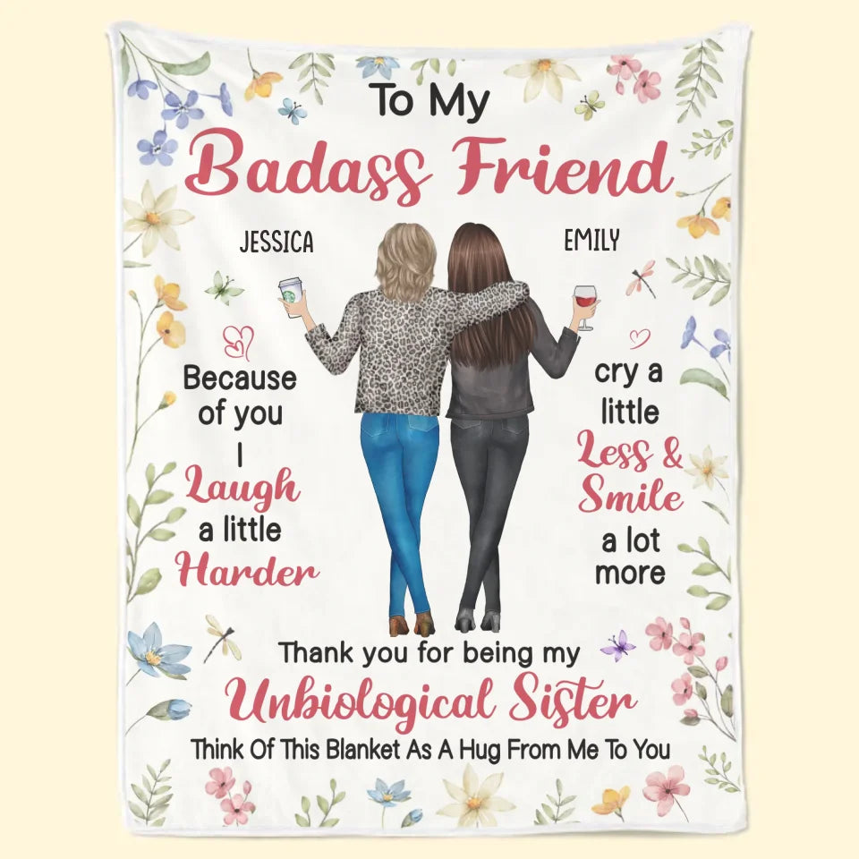 La vie est meilleure avec de vrais amis - Couverture personnalisée Bestie - Cadeau pour meilleures amies, meilleures amies, sœurs