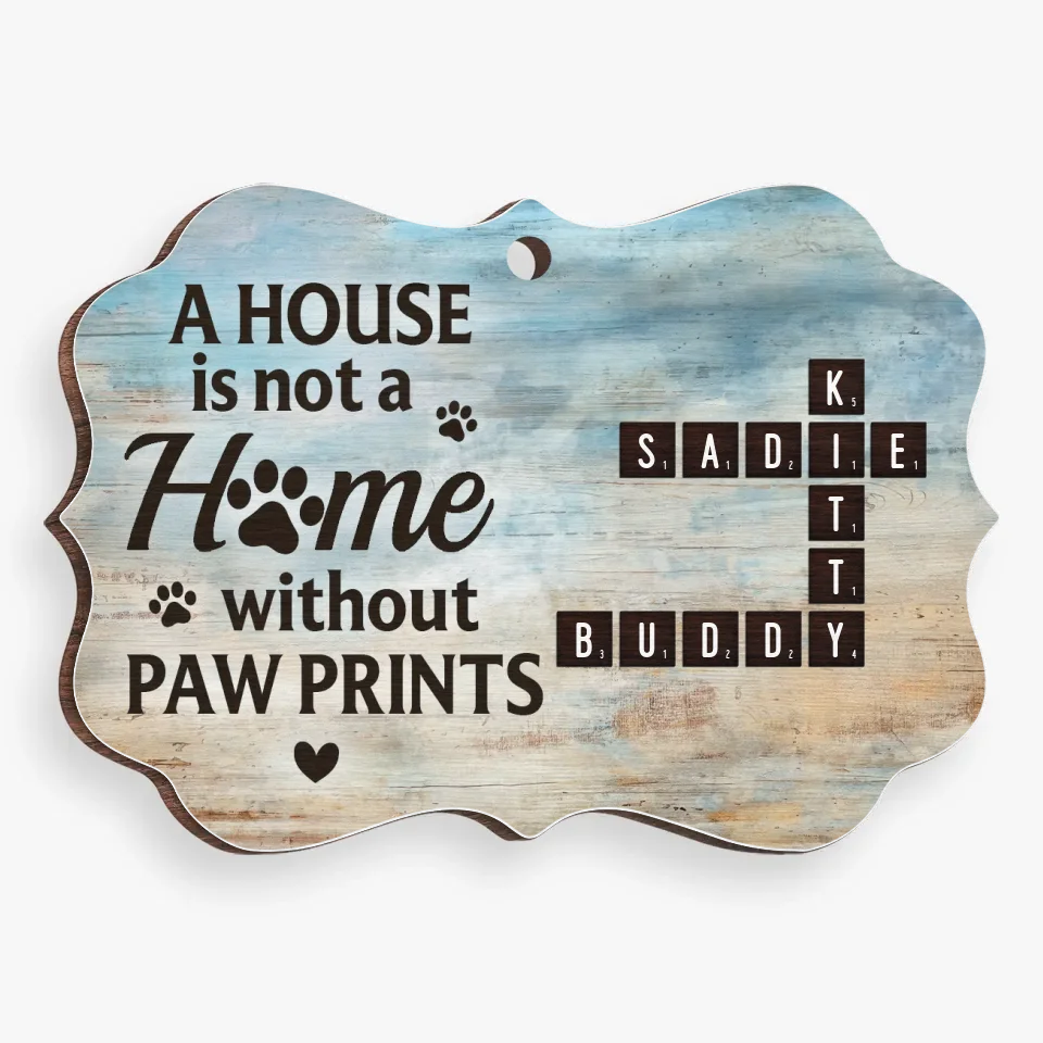 Pets Turn A House Into A Loving Home - Memorial Personalized Custom Ornament - Wood Benelux Shaped - Sympathy Gift, Christmas Gift For Pet Owners, Pet Lovers