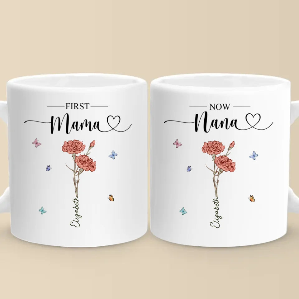 D'abord maman, maintenant grand-mère - Tasse personnalisée familiale - Cadeau de Noël pour maman, grand-mère