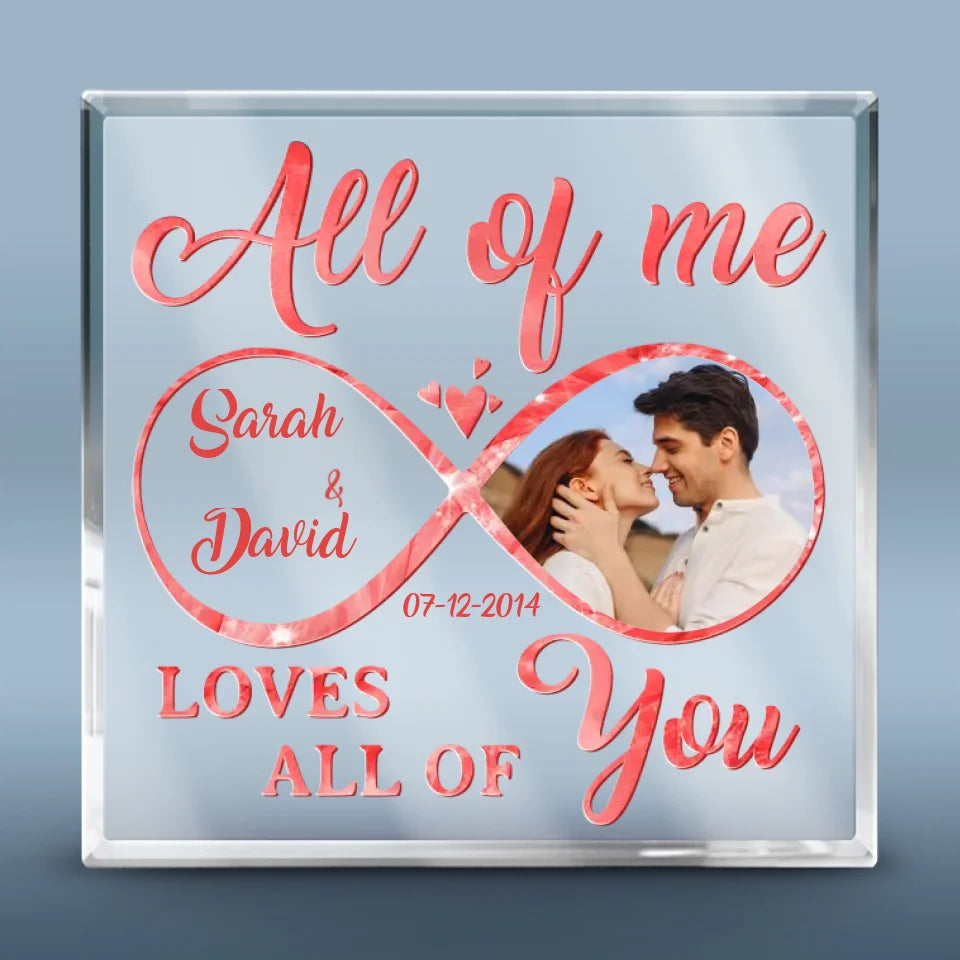 Photo personnalisée « Tu illumines mon monde » – Plaque acrylique carrée personnalisée pour couple – Cadeau de Noël pour mari et femme, anniversaire