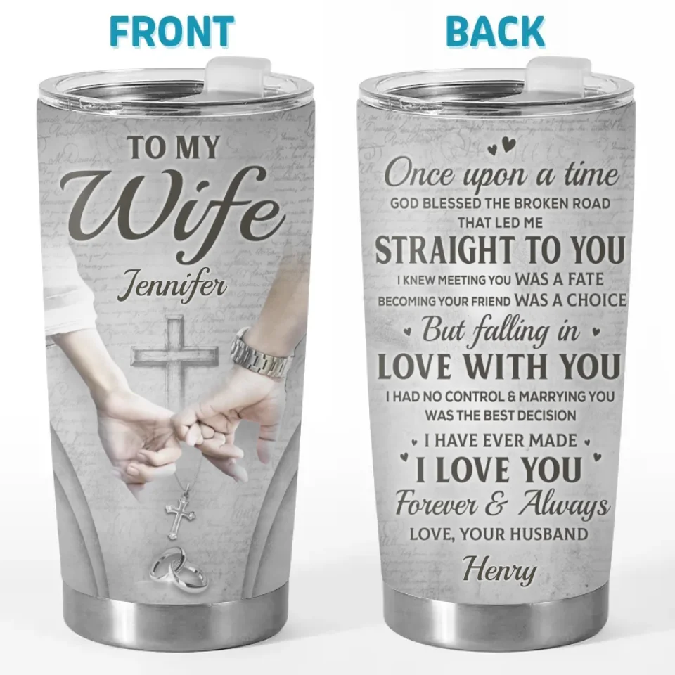 In Your Grasp, I Feel Peace And Promise - Couple Personalized Custom Tumbler - Christmas Gift For Husband Wife, Anniversary