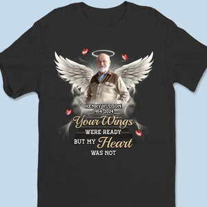 Photo personnalisée « Tu resteras à jamais dans nos cœurs » - T-shirt unisexe personnalisé commémoratif, T-shirt premium, sweat à capuche - Cadeau de condoléances, Cadeau de Noël pour les membres de la famille