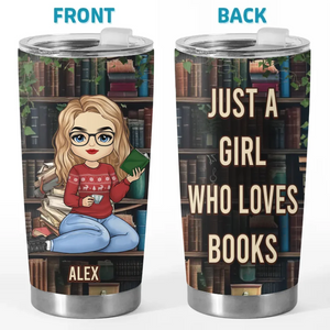 Juste une fille qui aime les livres - Gobelet personnalisé - Cadeau de Noël pour les amoureux des livres