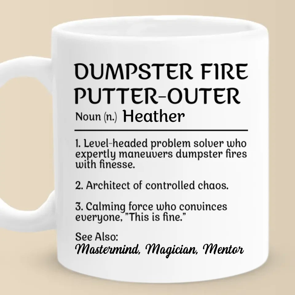 Maîtriser le chaos, un feu de poubelle à la fois - Tasse personnalisée pour collègue - Cadeau pour collègues, amis de travail, collègues