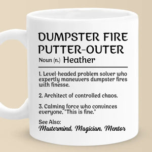 Maîtriser le chaos, un feu de poubelle à la fois - Tasse personnalisée pour collègue - Cadeau pour collègues, amis de travail, collègues