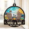 True Love Is Timeless - Couple Personalized Window Hanging Suncatcher - Gift For Husband Wife, Anniversary