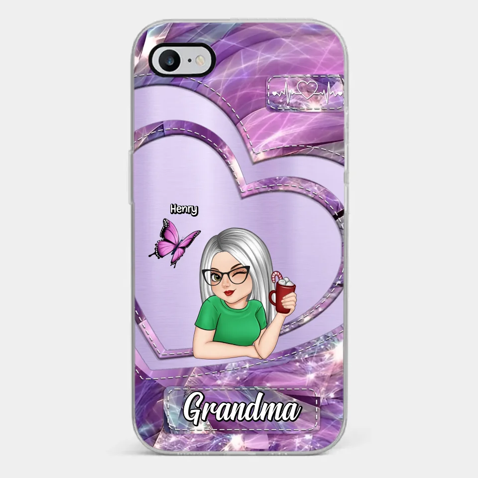 Il n'y a pas d'endroit comme la maison, sauf chez grand-mère - Coque de téléphone transparente personnalisée pour la famille - Cadeau pour grand-mère