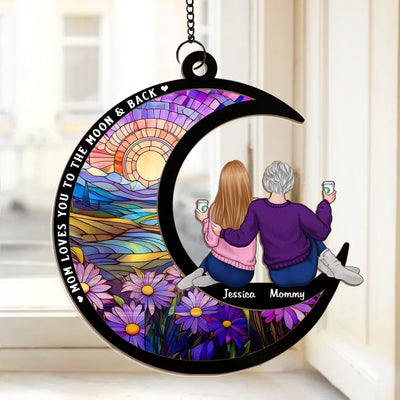 A Mom’s Love, A Daughter’s Joy - Family Personalized Window Hanging Suncatcher Ornament - Gift For Mom, Daughter