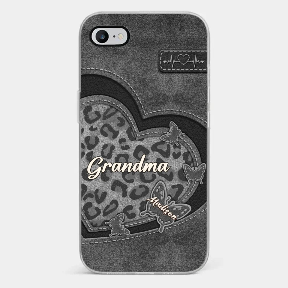 Grandma’s Love Is The Warmest Place To Be - Family Personalized Custom Clear Phone Case - Gift For Mom, Grandma