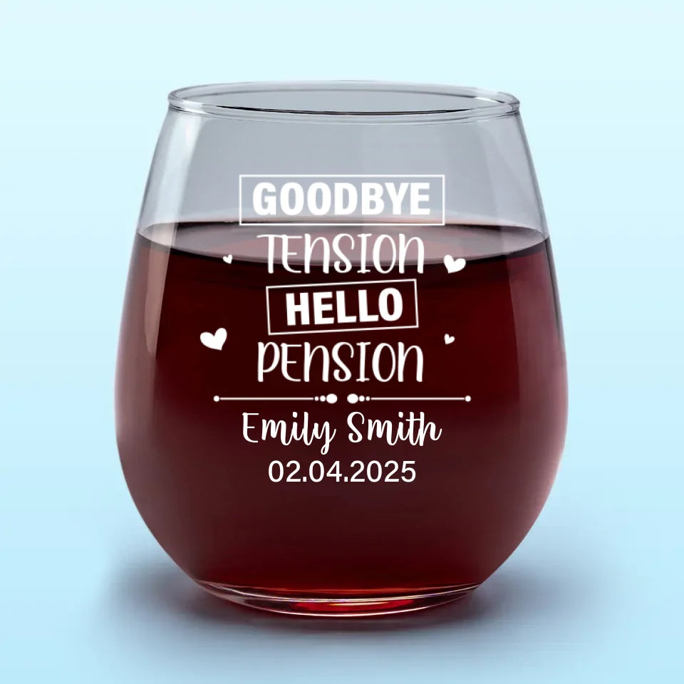 A Meaningful Keepsake To Celebrate Their New Journey - Personalized Custom Wine Glass - Appreciation, Retirement Gift For Coworkers, Work Friends, Colleagues