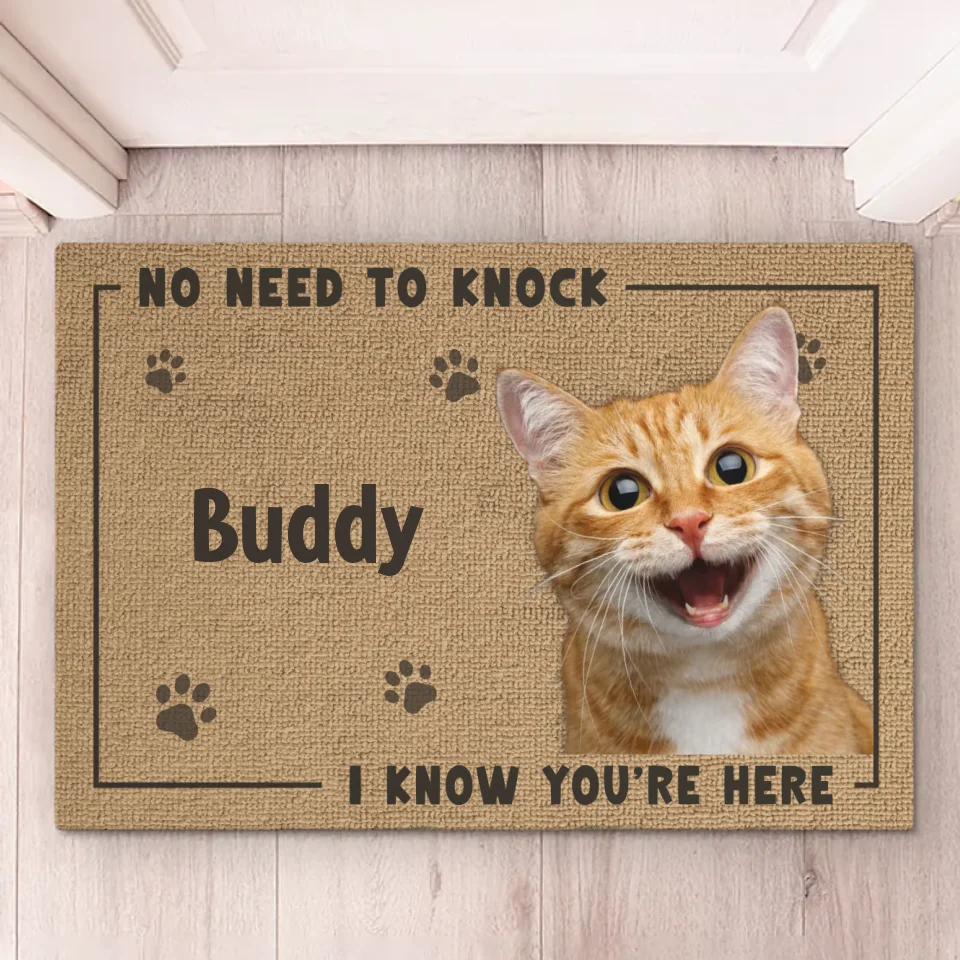 Tapis décoratif personnalisé avec photo pour chien et chat - Cadeau de pendaison de crémaillère pour propriétaires et amoureux des animaux