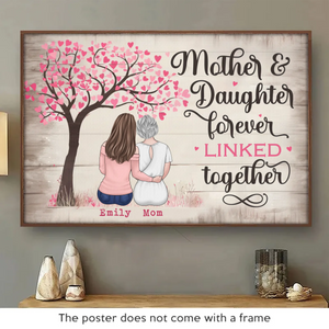Un lien d'amour et de soins intemporel - Affiche horizontale personnalisée pour la famille - Cadeau pour maman