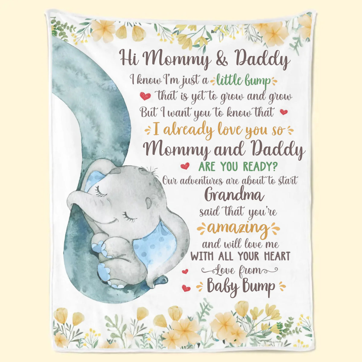 Nos aventures sont sur le point de commencer - Couverture personnalisée pour la famille - Cadeau de fête prénatale, cadeau pour la première maman