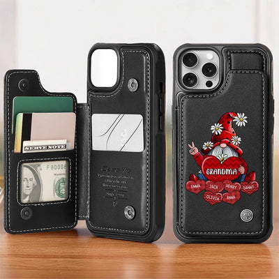 Love Grows Best In A Happy Family - Family Personalized Custom Leather Flip Wallet Phone Case - Mother's Day Gift For Mom, Grandma