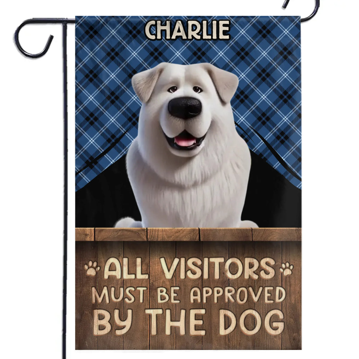 Remue plus, aboie moins ! Drapeau personnalisé pour chien ! Cadeau pour propriétaires et amoureux des animaux