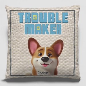 Petites pattes, gros problèmes - Coussin personnalisé pour chien et chat - Cadeau pour propriétaires et amoureux des animaux