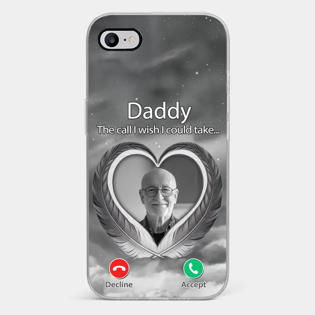 Photo personnalisée : un petit quelque chose pour vous faire sentir connecté - Coque de téléphone transparente personnalisée commémorative - Cadeau de condoléances pour les membres de la famille