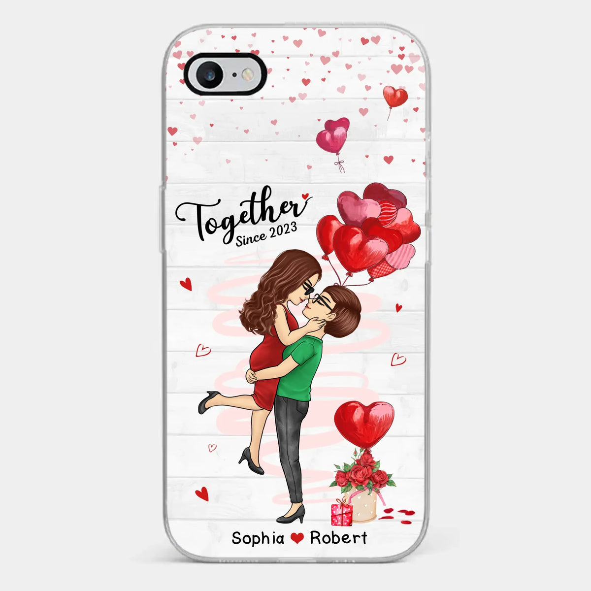 Mon amour pour toi est infini - Coque de téléphone transparente personnalisée pour couple - Cadeau pour mari et femme, anniversaire