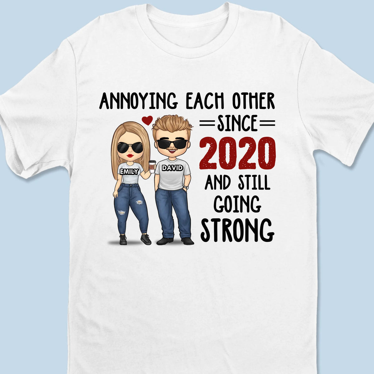 Nous nous ennuyons mutuellement depuis - T-shirt unisexe personnalisé pour couple, t-shirt premium, sweat à capuche - Cadeau pour mari et femme, anniversaire