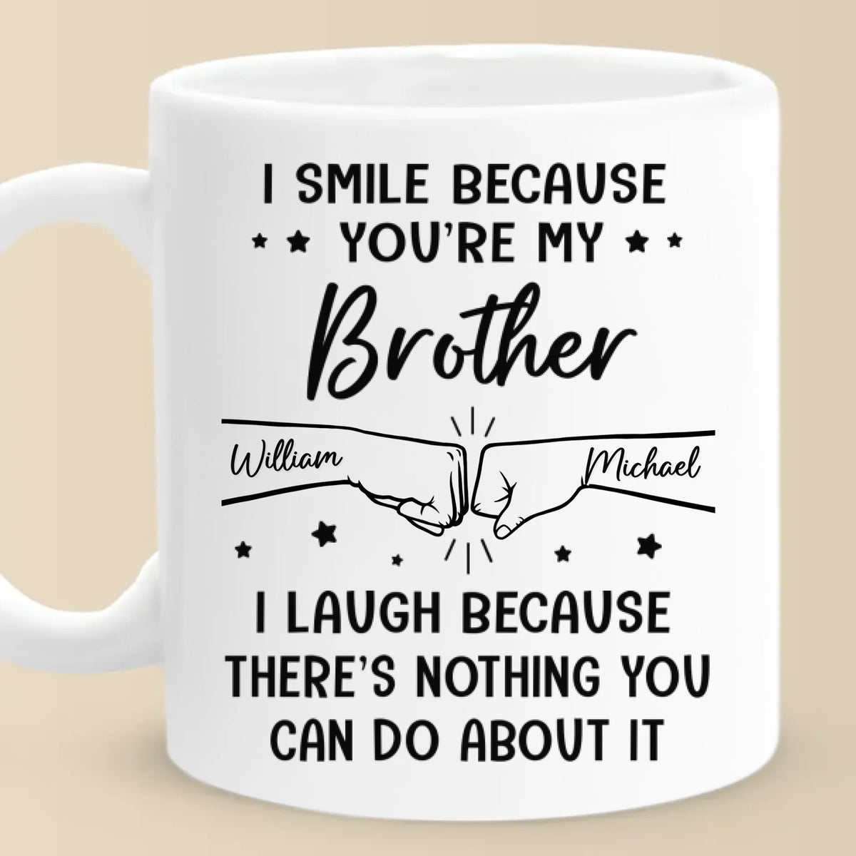 Custom Mug - Personalized Birthday Gifts For Brother, Sister, Family - My Brother, My Hero, My Forever Support