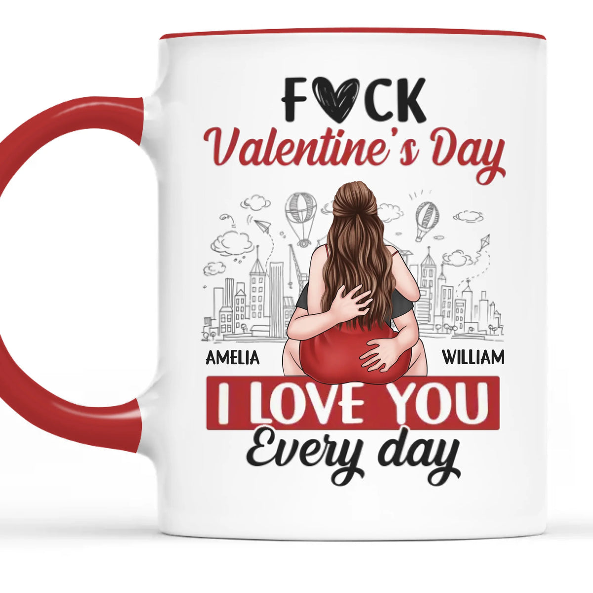 L'amour, c'est partager son pop-corn et son lit - Tasse personnalisée pour couple - Cadeau pour mari et femme, anniversaire