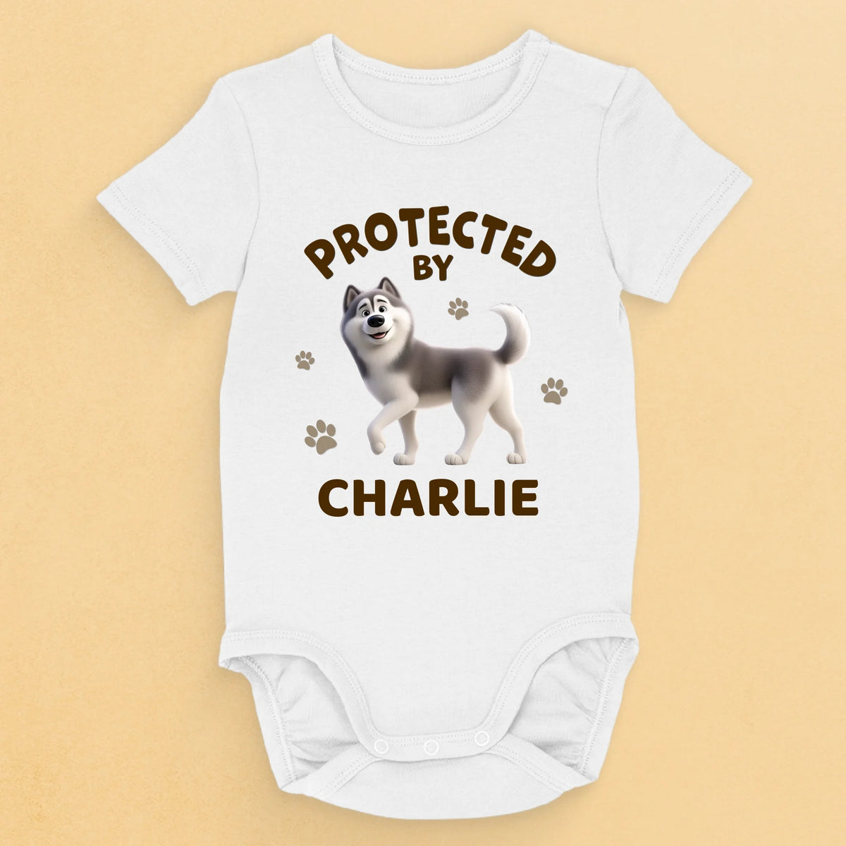 Nos amis à fourrure rendent la vie plus belle ! Body bébé personnalisé avec chien ! Cadeau de naissance, cadeau pour les propriétaires d'animaux et les amoureux des animaux.
