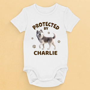 Nos amis à fourrure rendent la vie plus belle ! Body bébé personnalisé avec chien ! Cadeau de naissance, cadeau pour les propriétaires d'animaux et les amoureux des animaux.