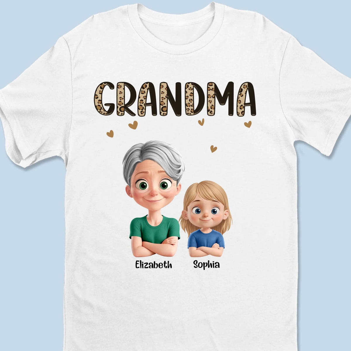 L'amour grandit mieux dans le cœur d'une grand-mère - T-shirt unisexe personnalisé pour la famille, t-shirt premium, sweat à capuche - Cadeau de fête des mères pour maman, grand-mère