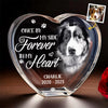 Custom Photo Engraved 3D Crystal Heart Shaped - Personalized Pet Memorial Sympathy Gifts For Dogs, Cats, Loss Of Dog - Your Love Lives On In My Heart