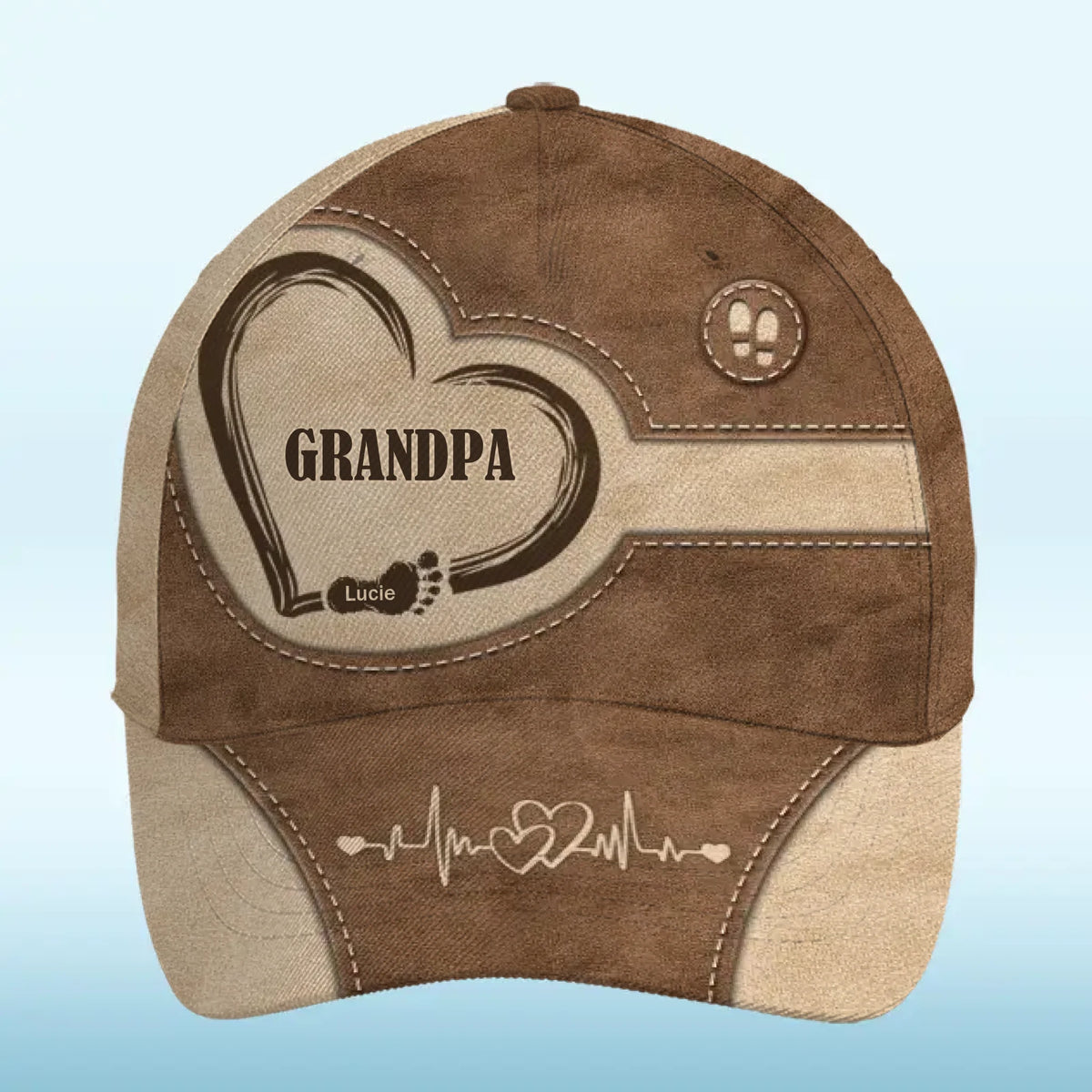 L'amour à chaque battement de cœur - Casquette personnalisée pour la famille, casquette classique à imprimé intégral - Cadeau pour les membres de la famille