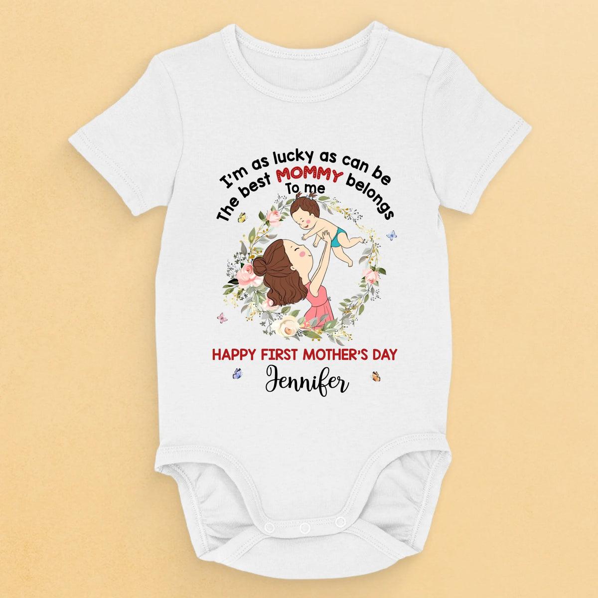 La meilleure maman du monde - Body bébé personnalisé pour toute la famille - Cadeau de fête des mères, de baby shower, pour une première maman
