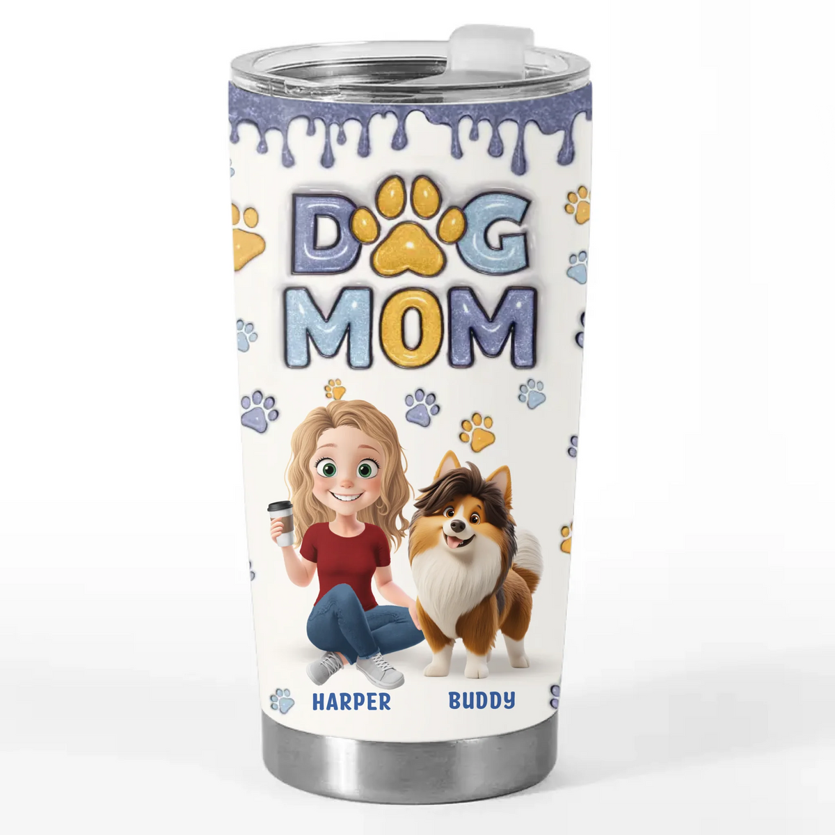 Mon chien, mon meilleur ami ! Gobelet personnalisé avec effet gonflable 3D imprimé pour chien ! Cadeau pour les propriétaires et les amoureux des animaux.