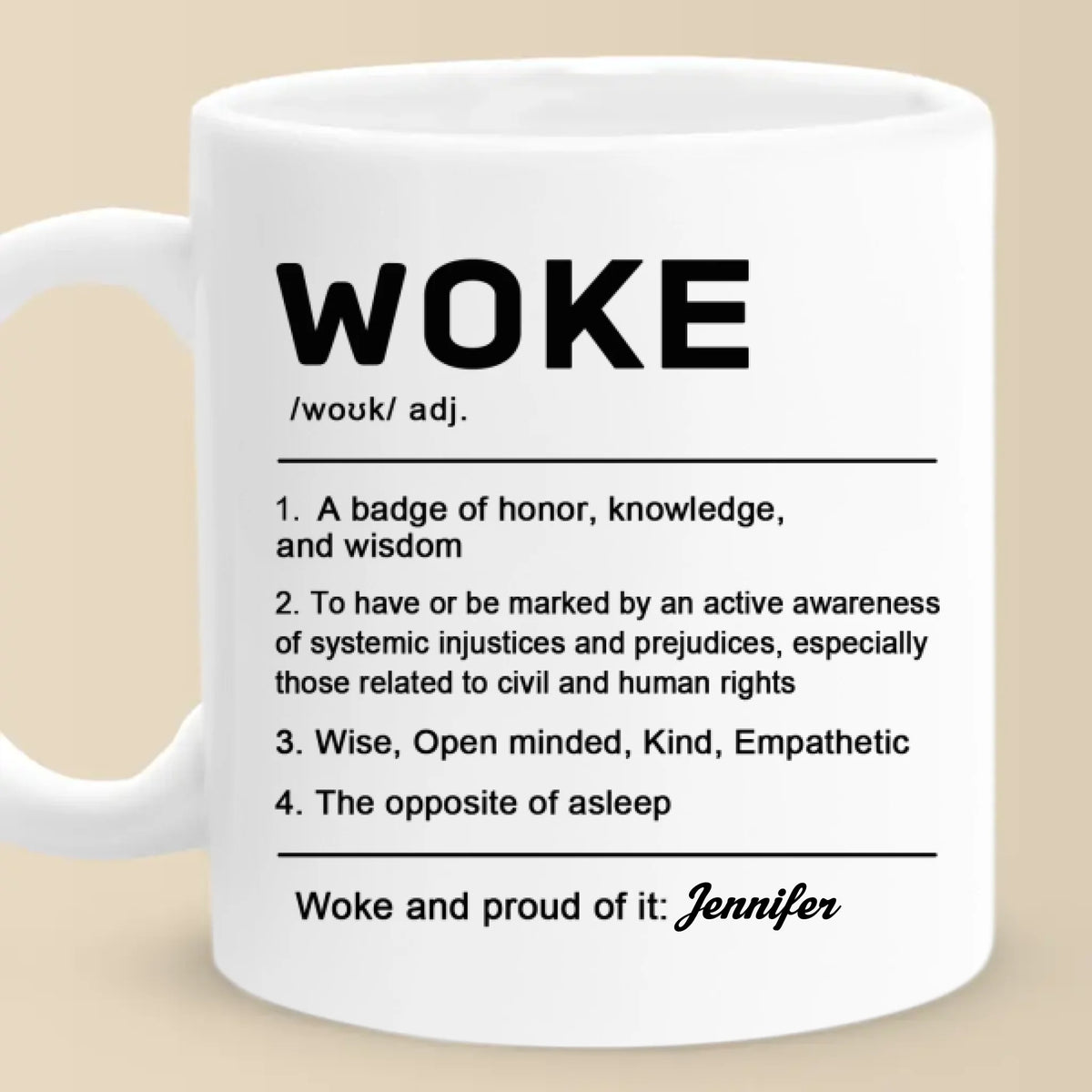 Un badge d'honneur - Tasse personnalisée avec affirmation - Cadeau pour vous-même
