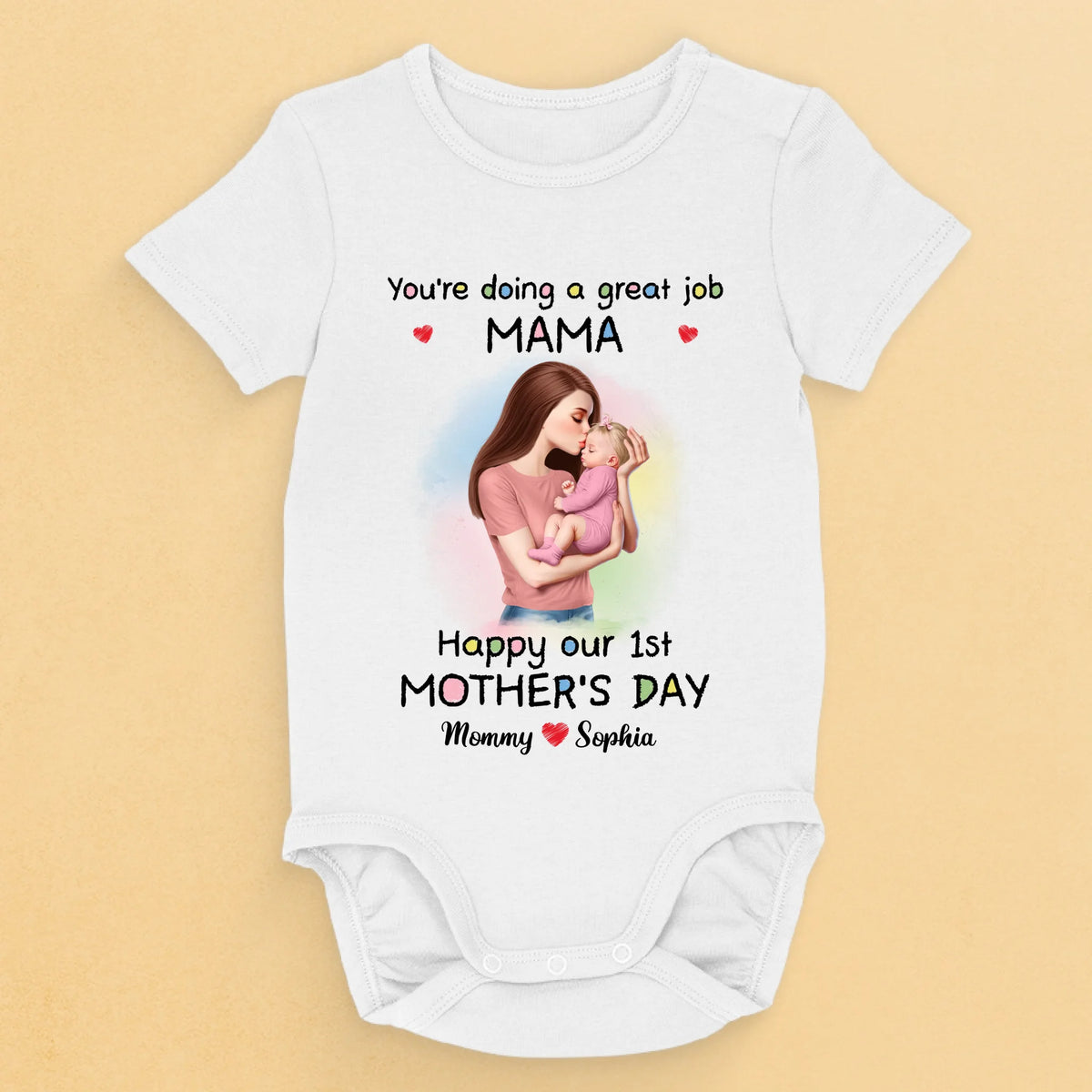 Maman, tu es tout pour moi - Body bébé personnalisé en famille - Cadeau de fête des mères, de baby shower, pour la première maman