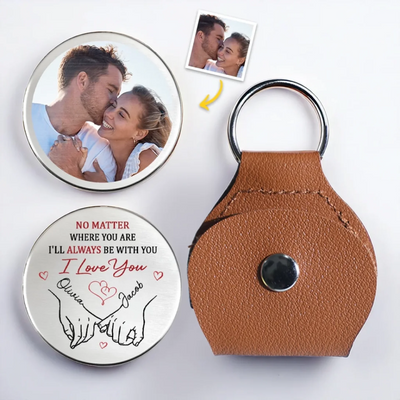 Custom Photo My Love Is Always By Your Side - Couple Personalized Custom Pocket Hug - Gift For Husband Wife, Anniversary