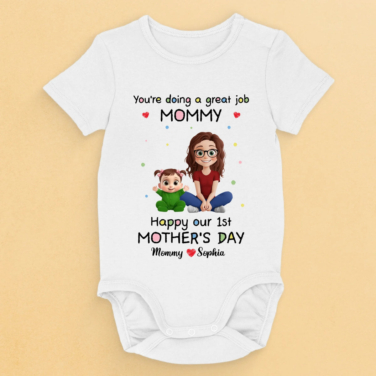 Mon cœur appartient à maman - Body bébé personnalisé pour la famille - Cadeau de fête des mères, de baby shower, pour la première maman